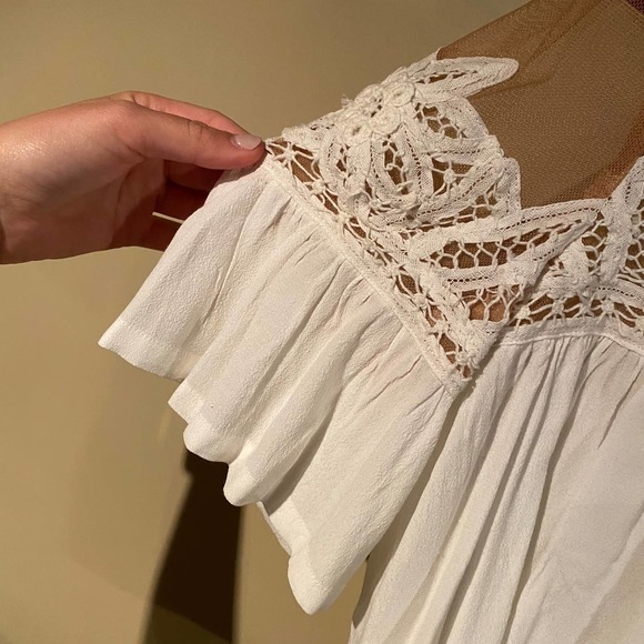 For Love & Lemons Carmine Lace White Top - Picture 8 of 9